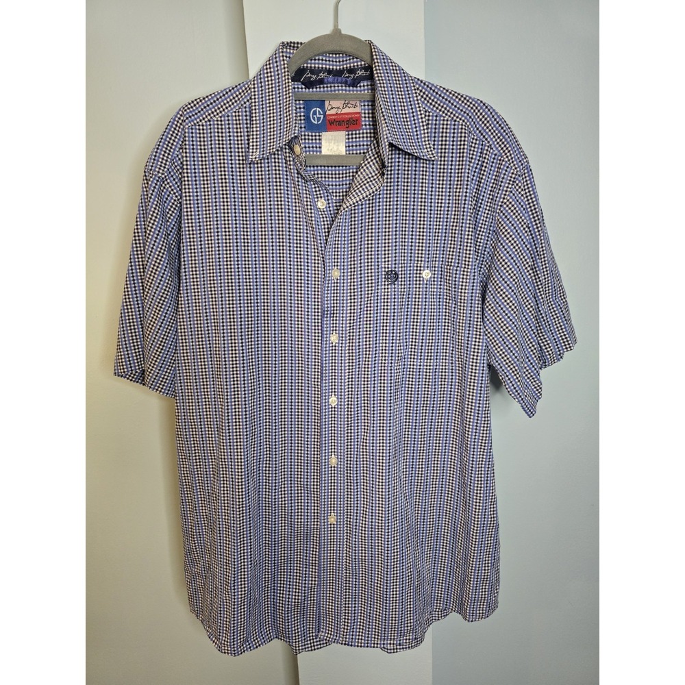 Wrangler George Strait Cowboy Cut Shirt XL Short‎ Sleeve Button Up Western